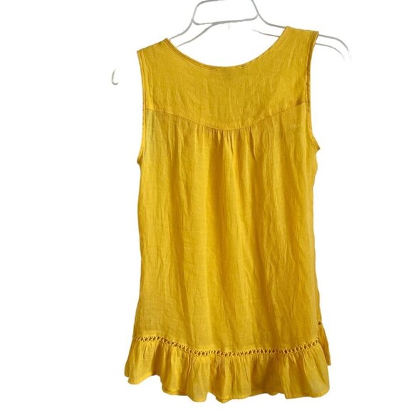 Hope & Harlow Womens Bright Yellow Sleeveless Top With Ruffled Hem Size S - Picture 4 of 7